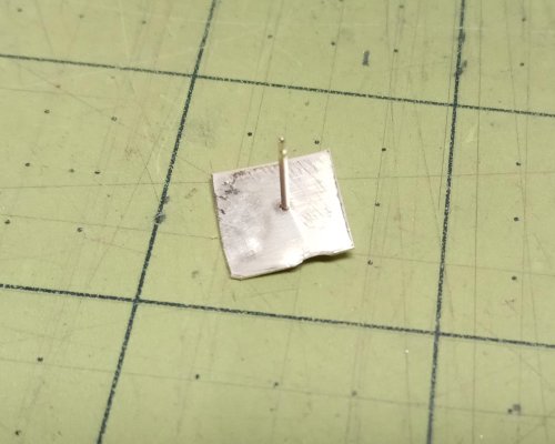 Judy Larson's Domed Stud with Drop Loop - , Metalwork, Cutting, Cutting Tool, Cutters, How To Punch Holes, Hole Punching, Punch A Hole, Stamping, Stamps, Butane Torch, Soldering, Solder, Slide the pin pad post through the square